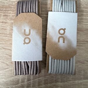 On Cloud Running Gray and beige Shoelaces